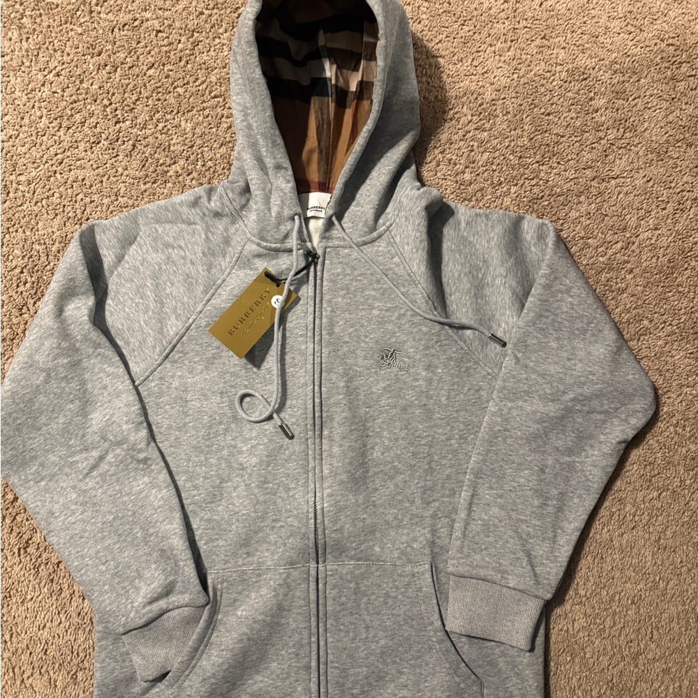 Burberry Gray Zip-Up Men's Sweater
